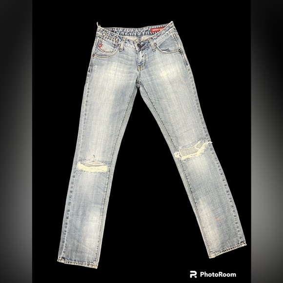 Miss Sixty Jeans Vintage Boot Cut Straight Ripped 100% Cotton Light Wash - 24 - Picture 14 of 14